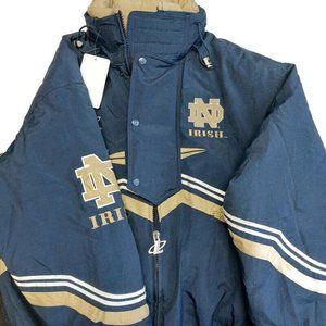 Logo Athletic Mens Size L Notre Dame Fighting Irish Puffer Jacket Coat Full Zip